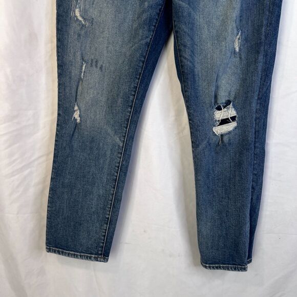 GAP Denim Jeans Best Girlfriend Distressed Slim Leg Light Wash Mid Rise Sz 30R - Picture 5 of 8